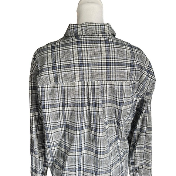 Madewell - NWT Flannel Westlake Cropped Button Down Shirt in Dubin Plaid Sz XS - Picture 8 of 10